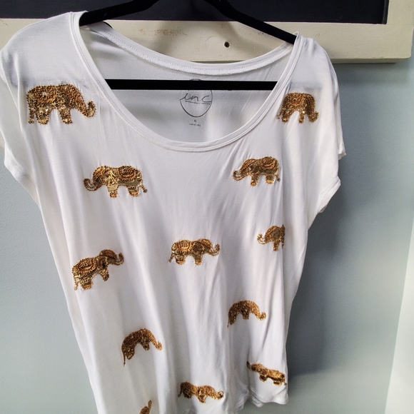 INC International Concepts Tops - HAND BEADED WOMENS TEE